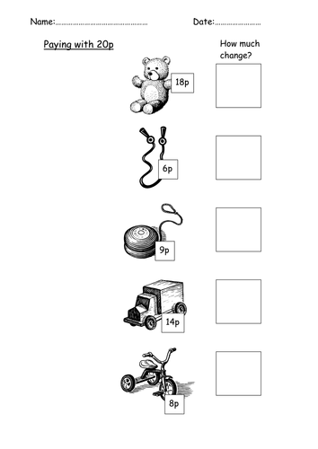 money worksheets change teaching resources