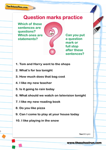 Question marks practice | Teaching Resources