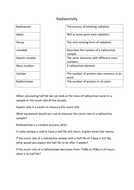 Radioactivity worksheet | Teaching Resources