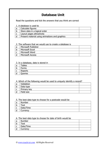 Database homework ideas picture