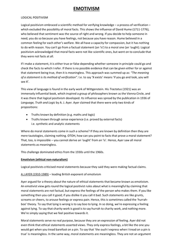 2nd half of Meta Ethics SOW | Teaching Resources