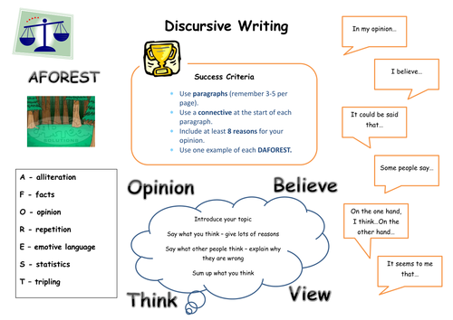 Discursive writing examples ks2 image