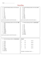 Rounding Worksheet | Teaching Resources