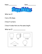 Shape Riddles | Teaching Resources