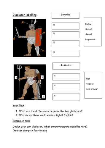 roman gladiators primary homework help