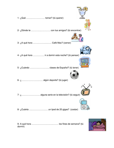 Irregular Verbs - Present Tense