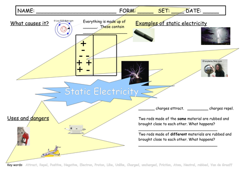 Static Electricity Worksheet | Teaching Resources