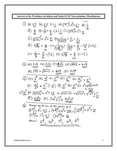 answers-to-indices-surds-gcse-y12c1-practice-nc-teaching-resources