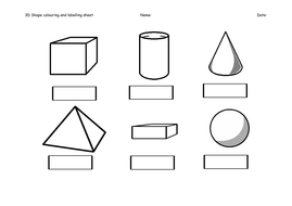 3D shape colour and label | Teaching Resources