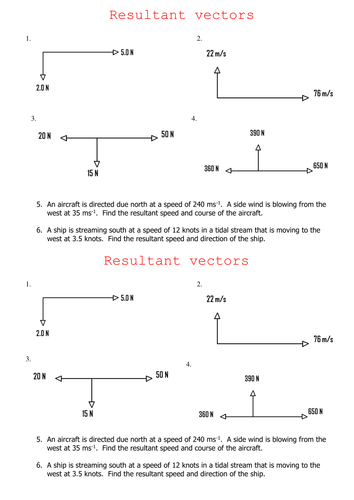 Resultant vectors | Teaching Resources
