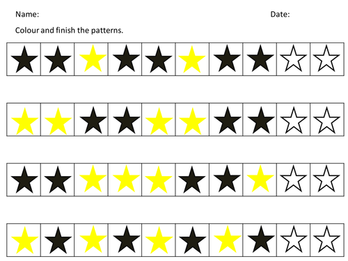 Pattern - colour and finish - stars | Teaching Resources