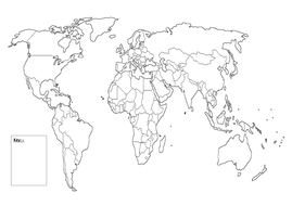 Blank World Map With Key Teaching Resources