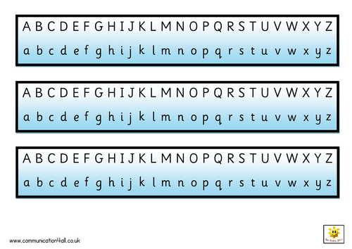 Simple Alphabet Strips (blue) | Teaching Resources