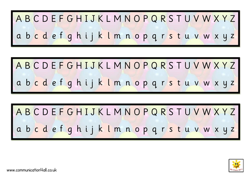 simple alphabet strips multi coloured teaching resources