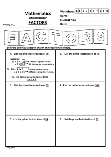 KS3 Prime Factorisation of a Number | Teaching Resources