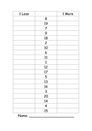Worksheets based around one more one less | Teaching Resources