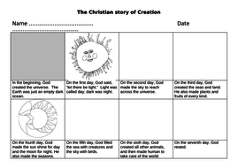 Christian Creation Storyboard - Differentiated 