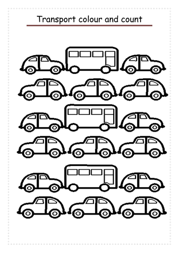 Transport colour and count | Teaching Resources