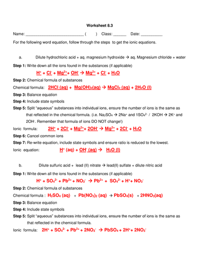 Ionic Equation Writing Introduction Step By Step Teaching Resources