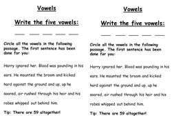 vowels worksheet teaching resources