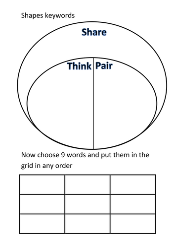 Printables Think Pair Share Worksheet think pair share kagan shape bingo activity by labrown20 shapes sheet docx preview resource