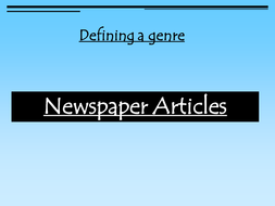 How to write a newspaper article | Teaching Resources