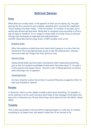 Satire analysis essay example picture