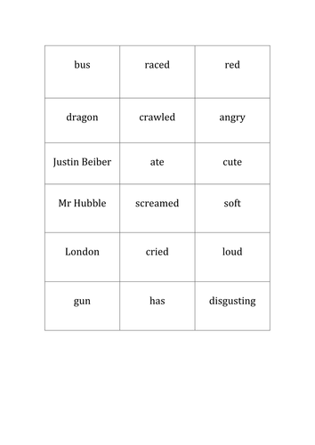 adjective verb and noun lesson teaching resources