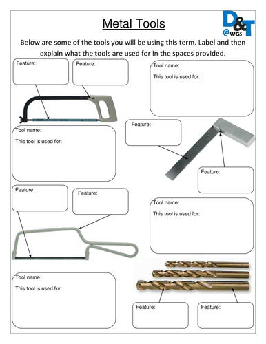 tools worksheets teaching resources