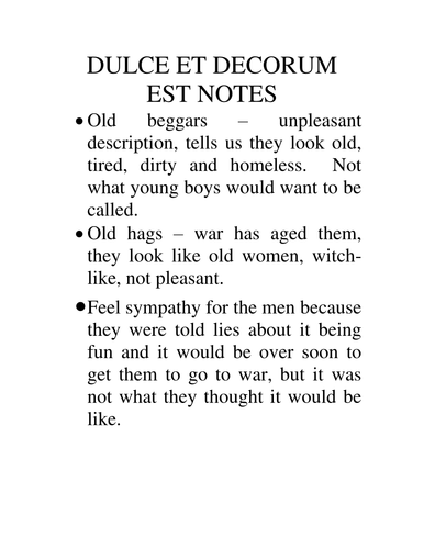 Dulce et decorum est essay