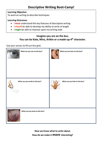 Descriptive Writing Worksheet | Teaching Resources