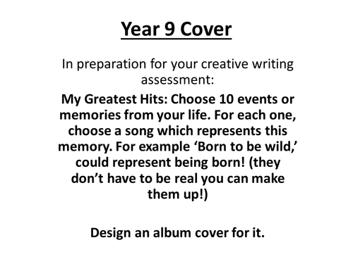 creative writing cover lesson ks4