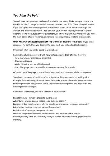 touching the void essay