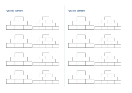 Pyramid Starters Activity | Teaching Resources