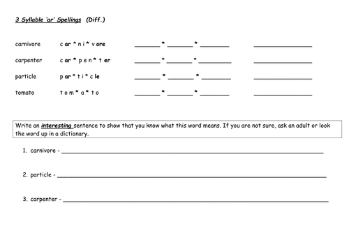 three-syllable-ar-spellings-differentiated-teaching-resources