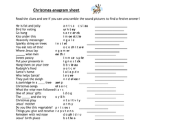 christmas anagrams | Teaching Resources