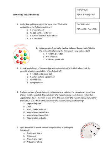 andor rule worksheet teaching resources