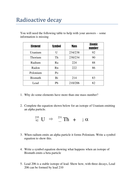 Alpha and beta decay questions | Teaching Resources