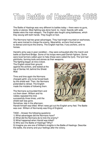 Battle of Hastings through sources by LeanneDavsion - Teaching