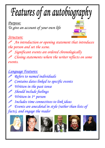 Features of an autobiography poster | Teaching Resources