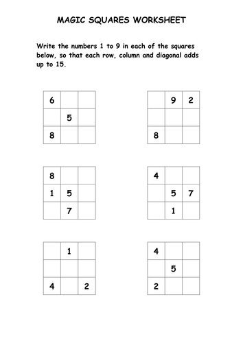 Printables Squares Worksheet magic squares puzzle worksheet by ryansmailes teaching resources tes