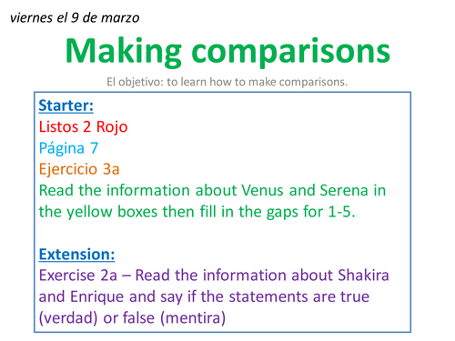 Spanish Comparisons Teaching Resources picture
