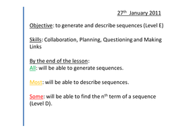 Sequences Lessons Nth Term Linear