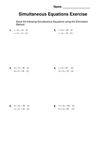 Simultaneous Equations Introduction | Teaching Resources