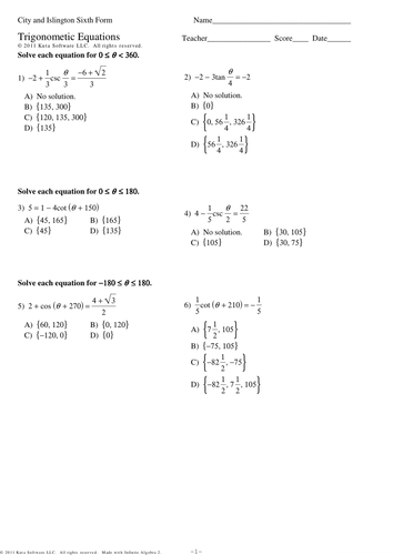 Core 3 and 4 - Multichoice worksheets | Teaching Resources