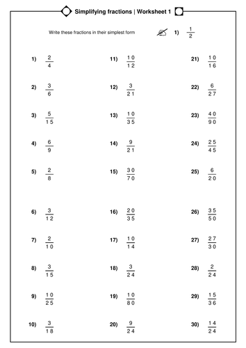 Simplying Fractions Level 5 by whidds - Teaching Resources ...