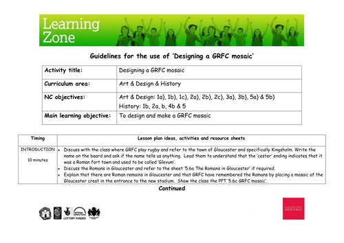 Designing a GRFC mosaic | Teaching Resources