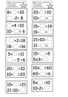 addition subtraction  Resources  equations  ks1 missing  number and Inverse TES KS1/Editable Differentiated