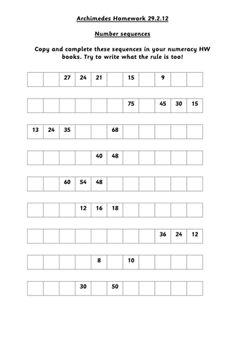 Sequences homework answers image