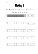 Number bonds to eight | Teaching Resources